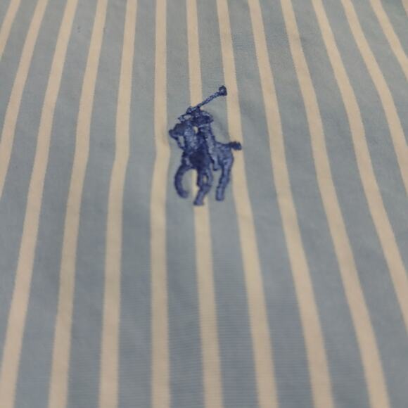 Ralph Lauren Men's XL Marlowe 100% 2-ply Cotton Blue Striped Button-Down Shirt - Picture 3 of 11